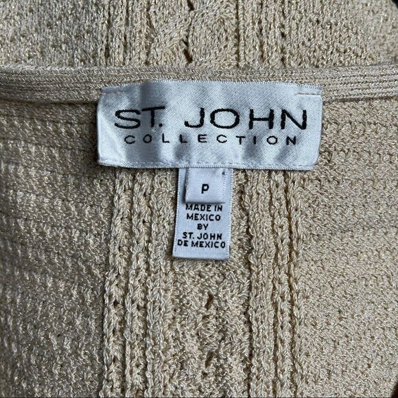 St. John Gold Metallic Wool Work Tank Top Camisole - Picture 6 of 8